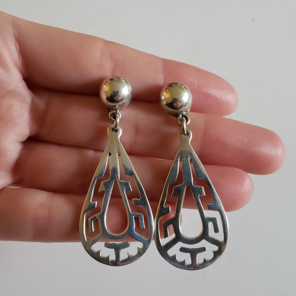 Vintage Navajo sterling silver earrings 925 stamp